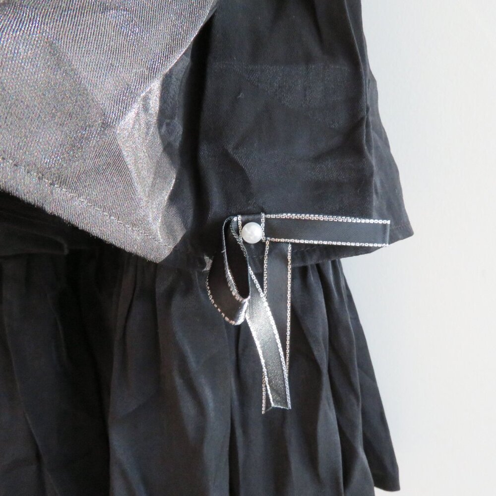 LOLITA Whimsigoth Black Tiered Ruffled Faux Leather Smocked Dress - Picture 9 of 16
